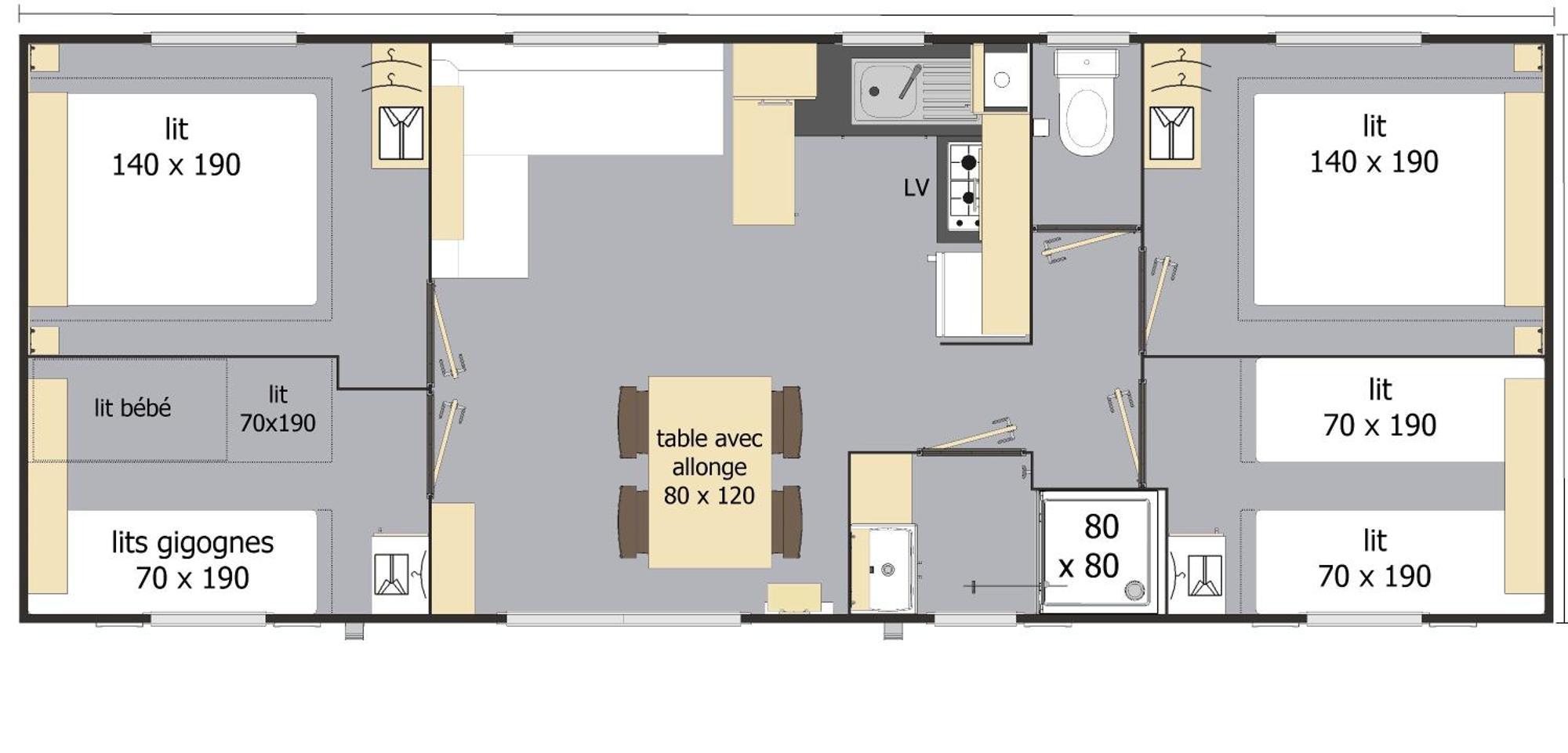 Mobil Home Xxl 4 Chambres - Camping Le Giessen Bassemberg Kamer foto